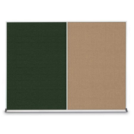 United Visual Products Triple Door Radius Corkboard, 96"X48", W UV8006-WHITE-PUMICE